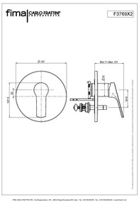 Miscelatore monocomando da incasso doccia con deviatore F3769X2CR Fima Carlo Frattini