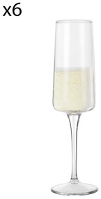 Set 6 flute spumante in vetro 190 ml Iconic