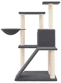 Albero per gatti con tiragraffi in sisal grigio scuro 94 cm