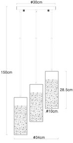 Globo 21005-3H - Lampadario a sospensione con filo CROCKY 3xE27/40W/230V
