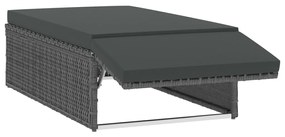 Set divani da giardino 2 pz con cuscini in polyrattan grigio