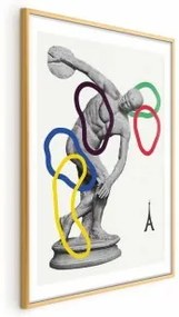 Poster - Collage Graphic - Discus Thrower - Sculpture Cornice d'oro con margine 40x60