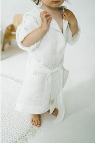 Accappatoio per bambini in lino bianco Natura, taglia 122 - 128 White - Linen Tales