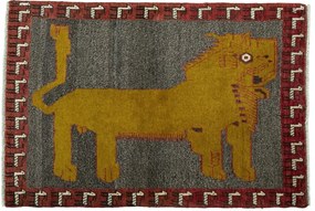 Gabbeh Tappeto 100x150 Nero (Iran) Annodato A Mano