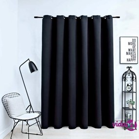 vidaXL Tenda Oscurante con Anelli in Metallo Nera 290x245  cm