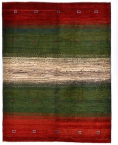 Gabbeh Tappeto 200 x 160 Verde (Iran) Annodato A Mano