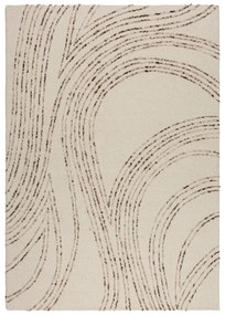 Tappeto in lana marrone e crema 200x290 cm Abstract Swirl - Flair Rugs