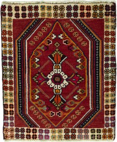 Shiraz Tappeto persiano 50 x 60 Rosso (Iran) Annodato A Mano