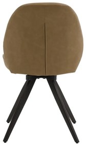 Set di sedie girevoli ZENNENDAL in similpelle marrone e gambe in metallo nero