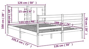 Giroletto Miele in Legno Massello 120x190 cm Small Double