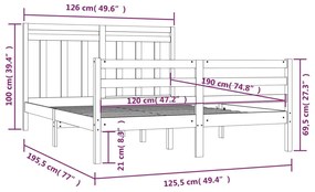 Giroletto in Legno Massello 120x190 cm Small Double