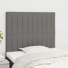 Testiera 2 Pz Grigio Scuro 90x5x78/88 Cm İn Tessuto /