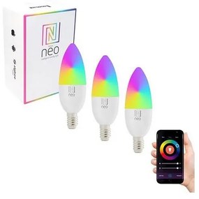 Immax NEO 07716C - SET 3x LED RGB+CCT Lampadina dimmerabile E14/5,5W/230V Wi-Fi Tuya