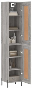 Credenza grigio sonoma 34,5x34x180 cm in legno multistrato