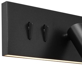 Lampada da parete moderna nera regolabile con USB-C incl. LED - Modric