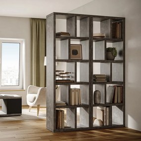 Libreria grigia effetto cemento 70x198 cm Berlin - TemaHome