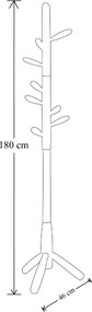 Appendiabiti da terra in legno con 9 ganci base tre piedi altezza 180 cm Nero