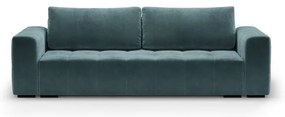Divano letto in velluto blu Luca - Milo Casa