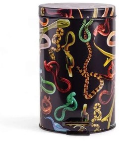 Seletti - Snakes Toiletpaper Home Dustbin Ø25xH39,5 Nero/Multicolor Seletti