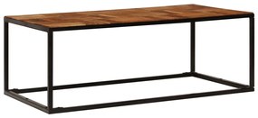 Tavolino da caffè 110x60x40 cm legno massello di acacia acciaio