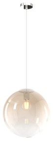 Sopsensione Moderna Big Eclipse Metallo Cromo Vetro Ambra 1 Luce E27 D30