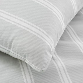 Biancheria da letto grigia in cotone per letto matrimoniale 200x200 cm Ashford Stripe – Bianca
