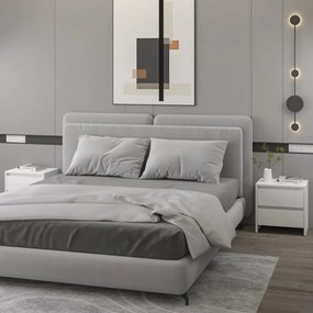 Comodino Bianco 45x34,5x44,5 Cm İn Legno Ingegnerizzato /