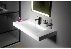 Gedy - Portaspazzolino a parete PIRENEI bianco latte vetro/nero