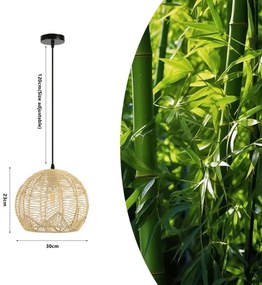 Immax 08258L - Lampadario a sospensione con filo PELO 1xE27/40W/230V diametro 30 cm rattan