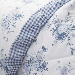 Copriletto bianco/blu con rivestimento trapuntato 220x230 cm Lucie Floral Frill – Catherine Lansfield