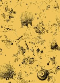 Edmond Petit Carta da parati Jardin Les Arabesques - Moutarde