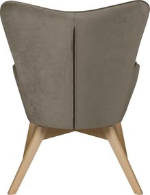 Poltrona marrone chiaro con rivestimento in velluto Niko – Ropez