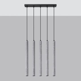 Sollux SL.1274 - Lampadario a sospensione con filo PASTELO 5xG9/8W/230V calcestruzzo