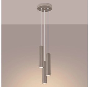 Brilagi - Lampadario a sospensione con filo CRESTO 3xGU10/10W/230V taupe