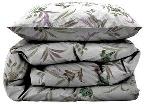 Biancheria da letto singola in cotone sateen verde e beige 140x200 cm Soft Tropic - Södahl