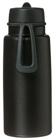 Bottiglia termica in acciaio inox con cannuccia 1l - nera