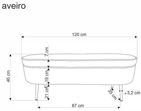 Panca con vano portaoggetti AVEIRO 46x120 cm bianco