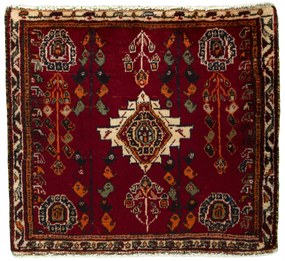 Shiraz Tappeto 60x60 Rosso (Iran) Annodato A Mano