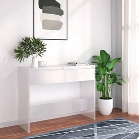Tavolo Consolle Bianco 100x35x76,5 Cm İn Truciolato /