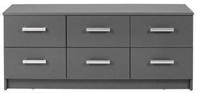 Cassettiera bassa 6 cassetti truciolare laminato grigio