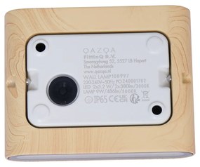 Applique da esterno scandinava con stampa legno 11,5 cm con LED IP65 - Batt