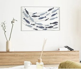 Pannello decorativo da parete design pesci 96,5X1,5X61 cm multicolor