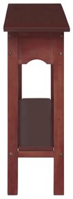 Tavolo consolle marrone 110x30x75cm in legno massello di mogano