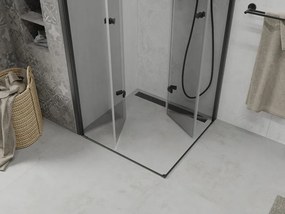 Mexen Lima Duo cabina doccia pieghevole 80 x 80 cm, trasparente, nero - 856-080-080-70-00-02