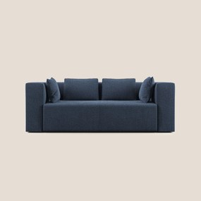 Nettuno divano moderno componibile in morbido tessuto bouclè T07 blu 230 cm
