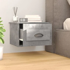 Comodini a parete 2 pz grigio cemento 41,5x36x28 cm