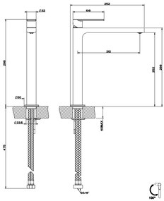 Miscelatore Monocomando Lavabo Alto Flessibili Di Collegamento Cromo Via Manzoni 38610 Emporio Gessi