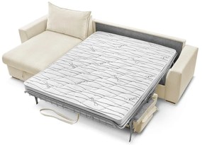 Divano angolare color crema allungabile (con composizione variabile) con rivestimento in velluto a coste Augustin – Bobochic Paris