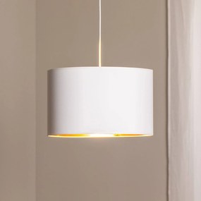 Luminex Lampada a sospensione Soho cilindrica a 1 luce Ø 40 cm bianco/oro