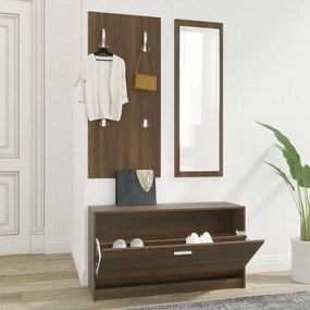 Set Scarpiere 3 İn 1 Rovere Marrone İn Legno Multistrato /